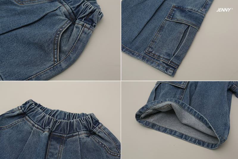Jenny Basic - Korean Children Fashion - #minifashionista - 2504 Cargo Denim Shorts - 10