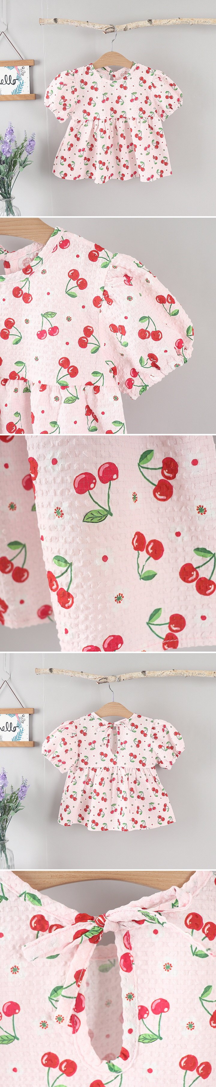 Jierang - Korean Children Fashion - #Kfashion4kids - Cherry Blouse