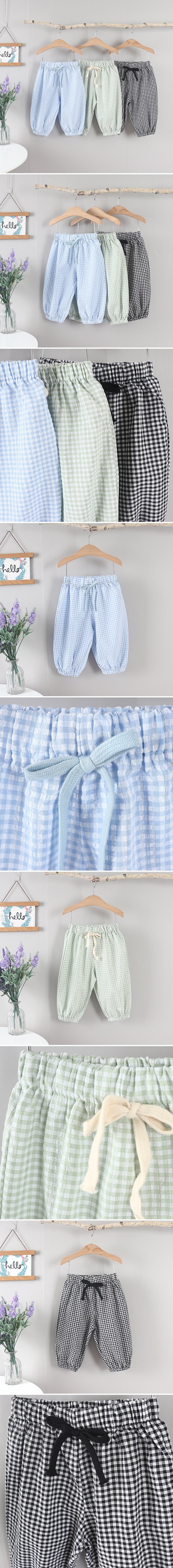 Jierang - Korean Children Fashion - #kidsshorts - Small Check Pants