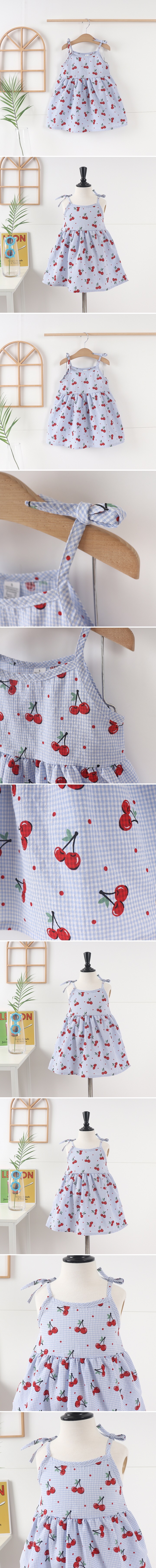 Jierang - Korean Children Fashion - #kidsstore - Cherry Strap One-piece