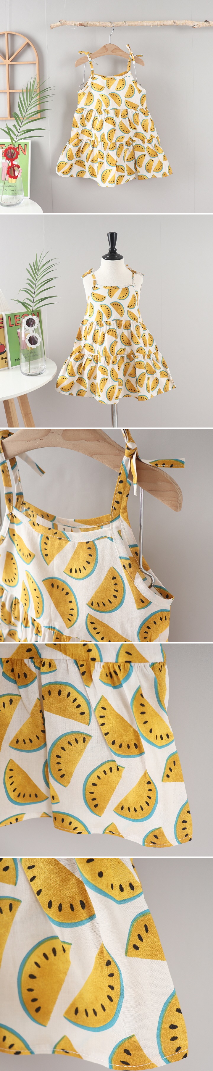 Jierang - Korean Children Fashion - #littlefashionista - Watermelon Strap One-piece