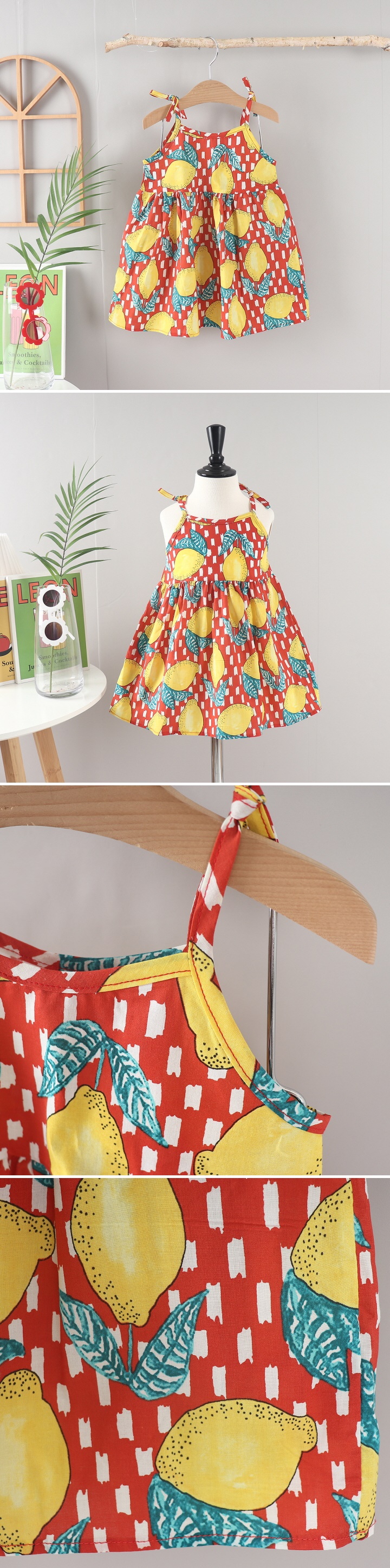 Jierang - Korean Children Fashion - #prettylittlegirls - Lemon Strap One-piece