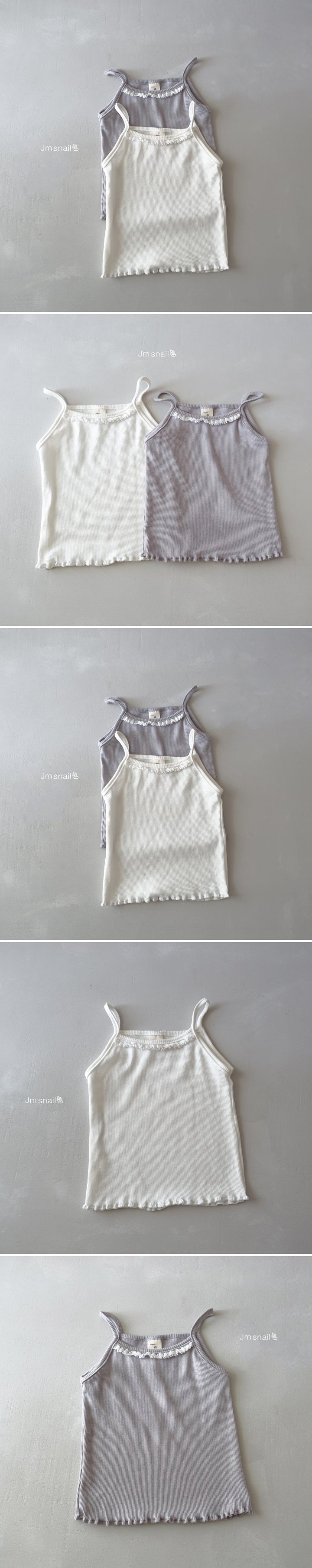 Jm Snail - Korean Children Fashion - #childrensboutique - Inner Lace Ribbed Sleeveless