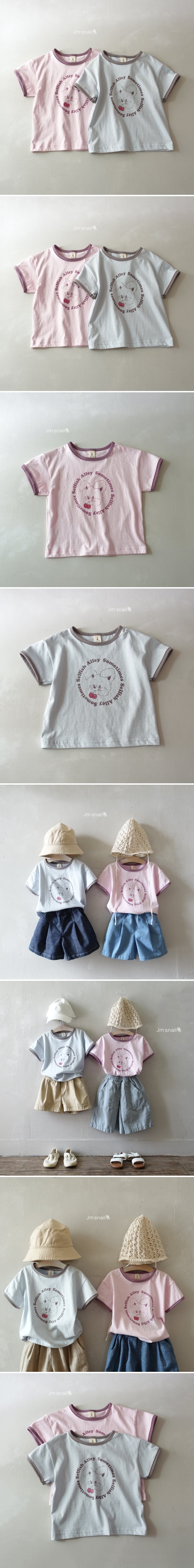 Jm Snail - Korean Children Fashion - #designkidswear - Organic Cotton Rabbit Print Tee