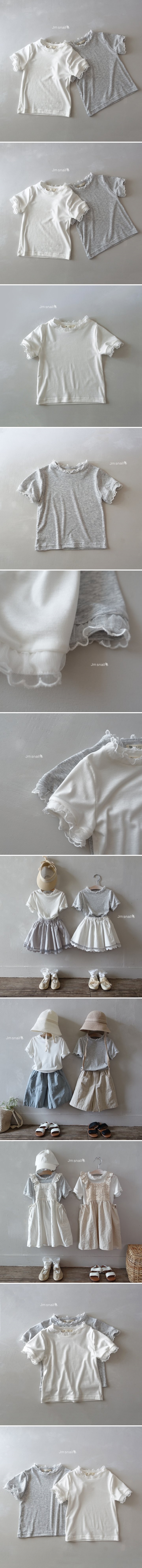 Jm Snail - Korean Children Fashion - #discoveringself - Tencel Lace Tee