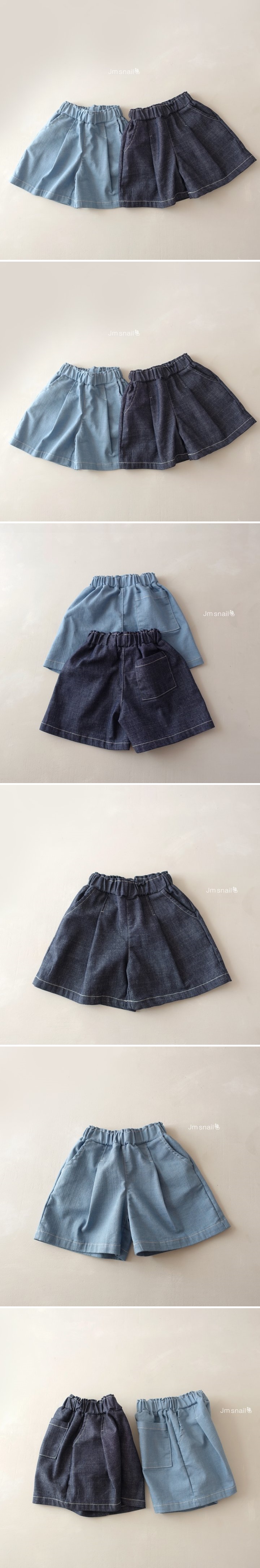 Jm Snail - Korean Children Fashion - #minifashionista - Denim Span Bermuda Shorts