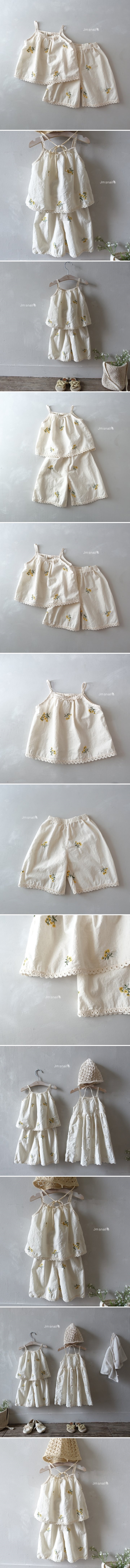 Jm Snail - Korean Children Fashion - #todddlerfashion - Floral Embroidery Set