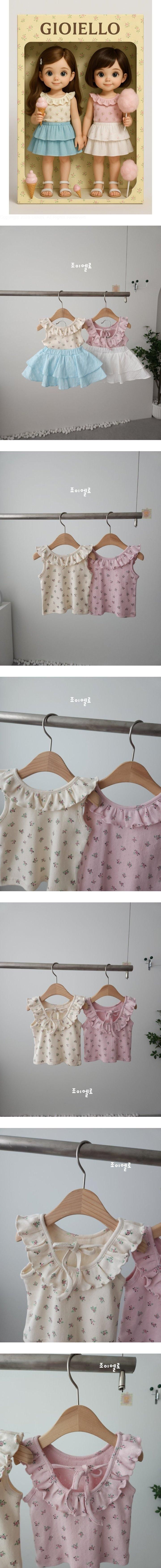Joy ello - Korean Children Fashion - #Kfashion4kids - Flower Sleeveless Tee