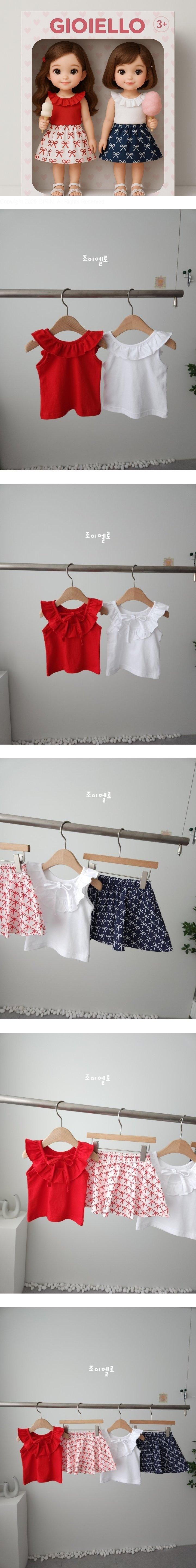 Joy ello - Korean Children Fashion - #magicofchildhood - Flare Ribbon Sleeveless Tee