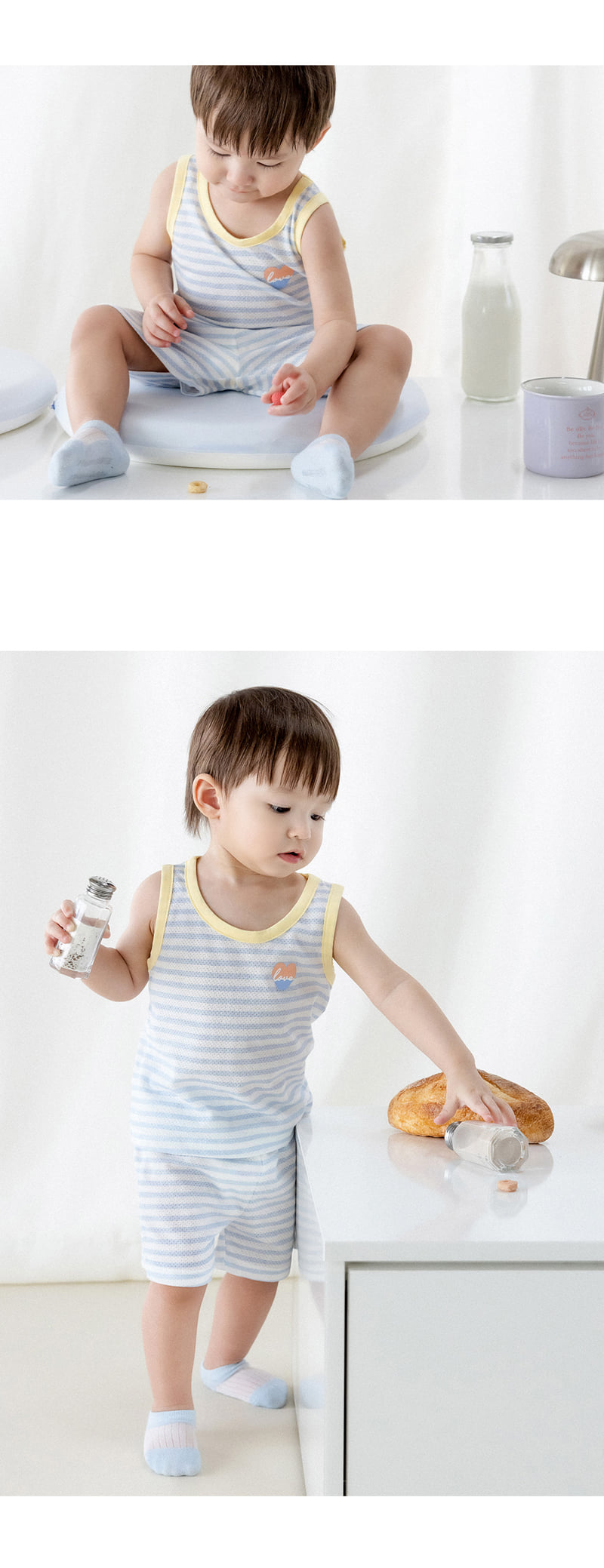 Kids Clara - Korean Baby Fashion - #babyfashion - Mesh Baby Sleeveless Easywear - 6