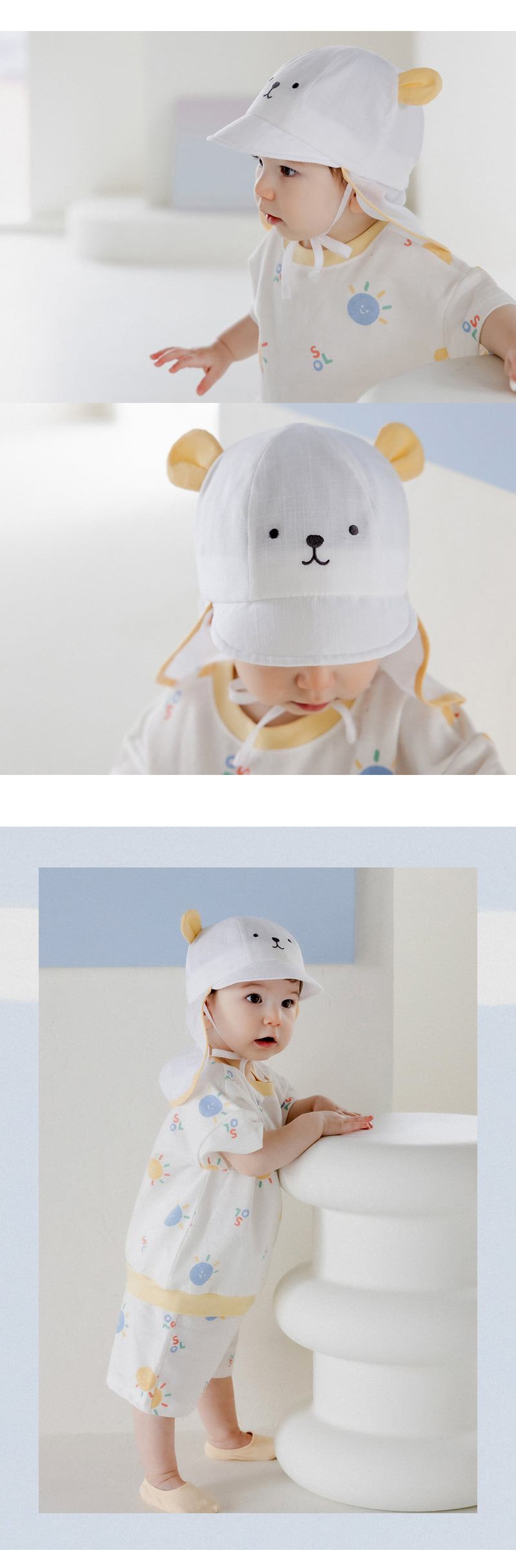Kids Clara - Korean Baby Fashion - #babylifestyle - Baby Baby Flap Cap - 5