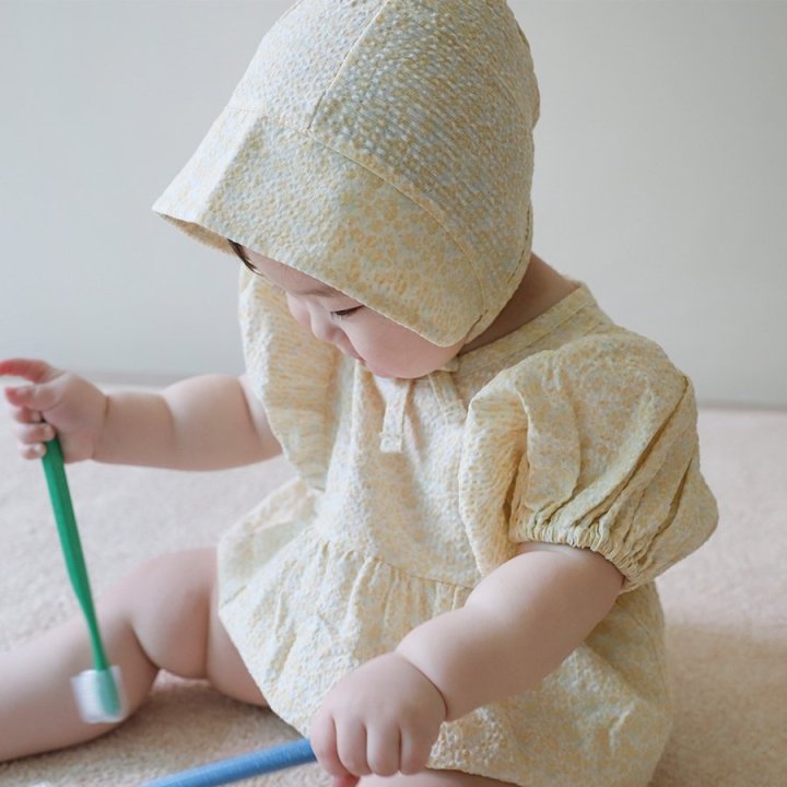 Lemonade - Korean Baby Fashion - #babyfever - Watercolor (Romper + Hat Set) - 10