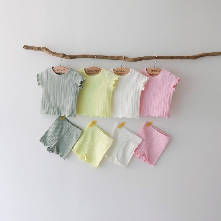 Lemonade - Korean Baby Fashion - #babygirlfashion - Macaron Set (Tee + Shorts)