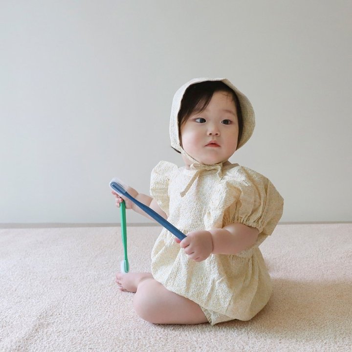 Lemonade - Korean Baby Fashion - #babygirlfashion - Watercolor (Romper + Hat Set) - 11