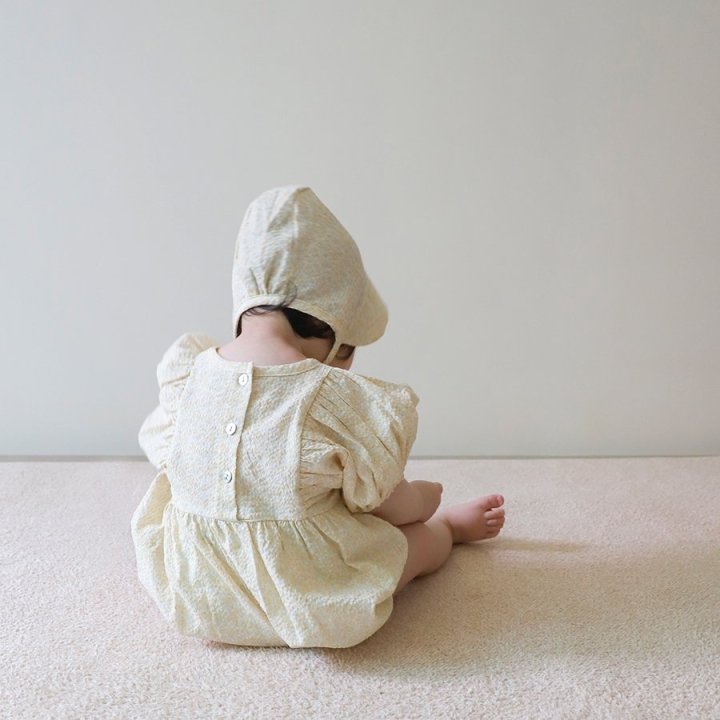 Lemonade - Korean Baby Fashion - #babylifestyle - Watercolor (Romper + Hat Set) - 12