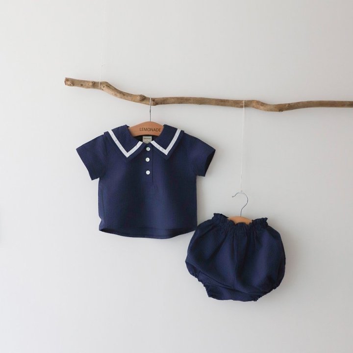Lemonade - Korean Baby Fashion - #babyoninstagram - Embossed Set (Shirt + Shorts) - 6