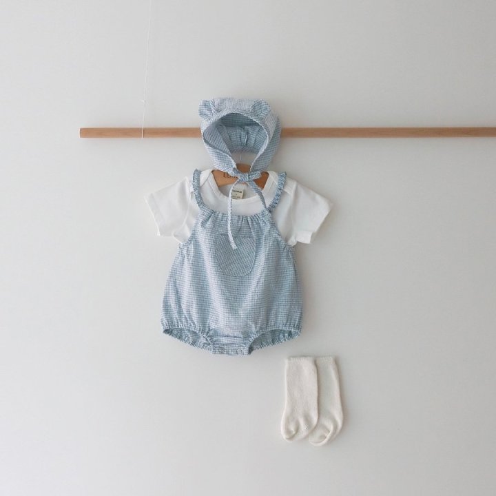 Lemonade - Korean Baby Fashion - #babyoutfit - Cracker Overalls (Romper + Hat Set) - 8