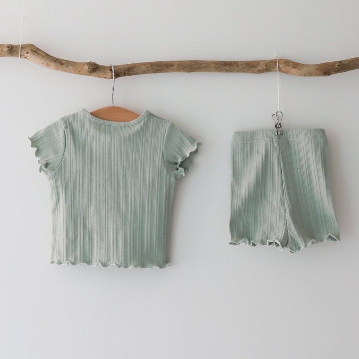 Lemonade - Korean Baby Fashion - #babyoutfit - Macaron Set (Tee + Shorts) - 5