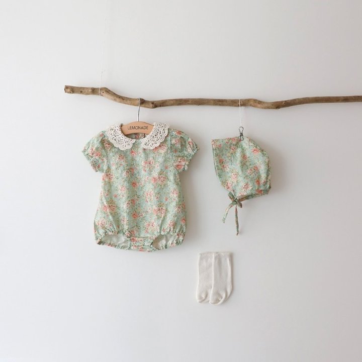 Lemonade - Korean Baby Fashion - #babyoutfit - Antoinette (Romper + Hat Set) - 3