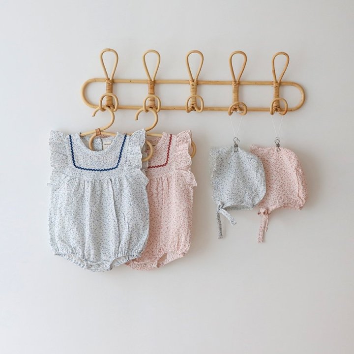 Lemonade - Korean Baby Fashion - #babyoutfit - Gypsophila (Romper + Hat Set) - 3