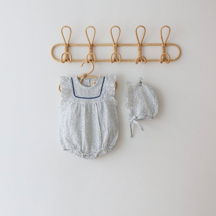 Lemonade - Korean Baby Fashion - #babyoutfit - Gypsophila (Romper + Hat Set) - 4