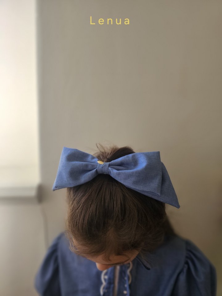 Lenua - Korean Children Fashion - #Kfashion4kids - Denim Ribbon Claw Clip - 6
