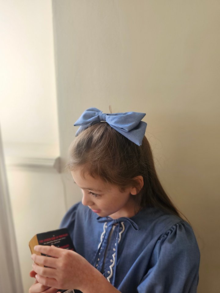 Lenua - Korean Children Fashion - #childofig - Denim Ribbon Claw Clip - 11