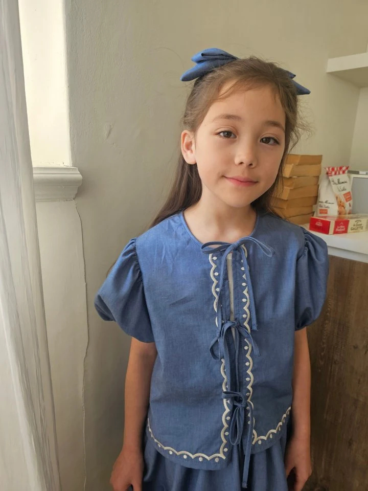 Lenua - Korean Children Fashion - #childofig - Denim Ribbon Claw Clip - 12