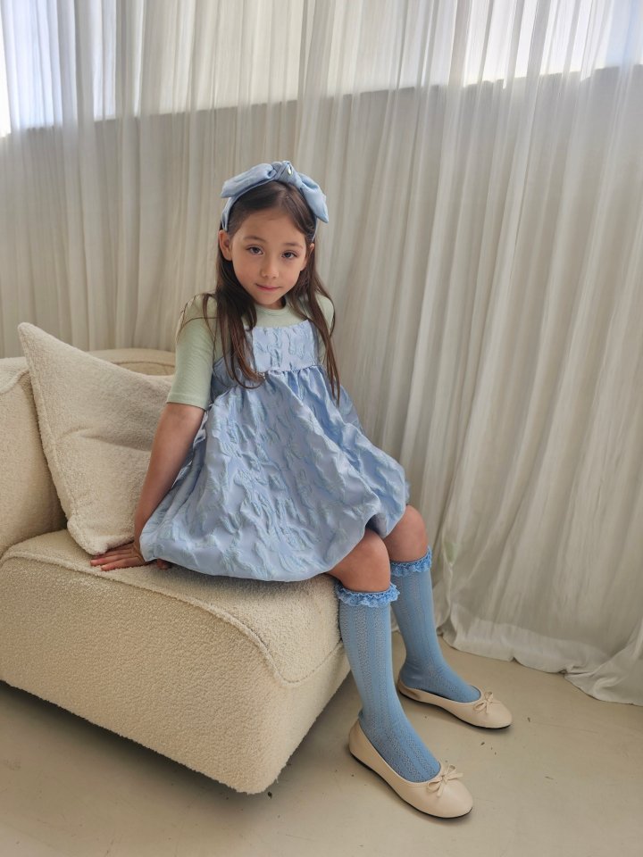 Lenua - Korean Children Fashion - #designkidswear - Ribbon Jacquard One-piece - 11