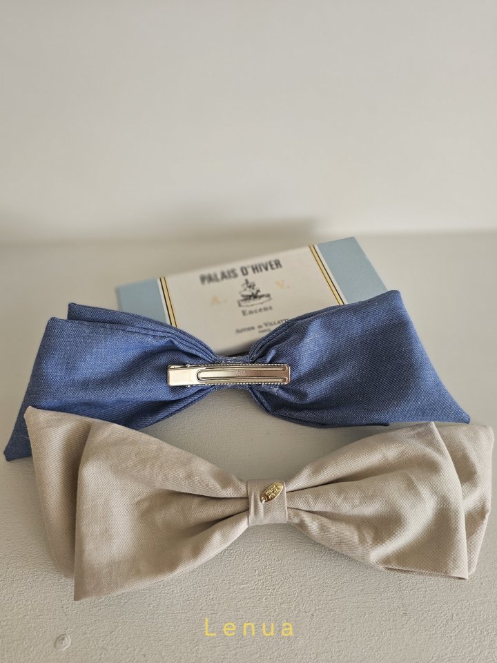 Lenua - Korean Children Fashion - #fashionkids - Denim Ribbon Claw Clip - 2