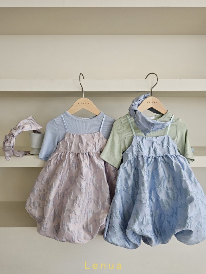 Lenua - Korean Children Fashion - #Kfashion4kids - Ribbon Jacquard One-piece - 4