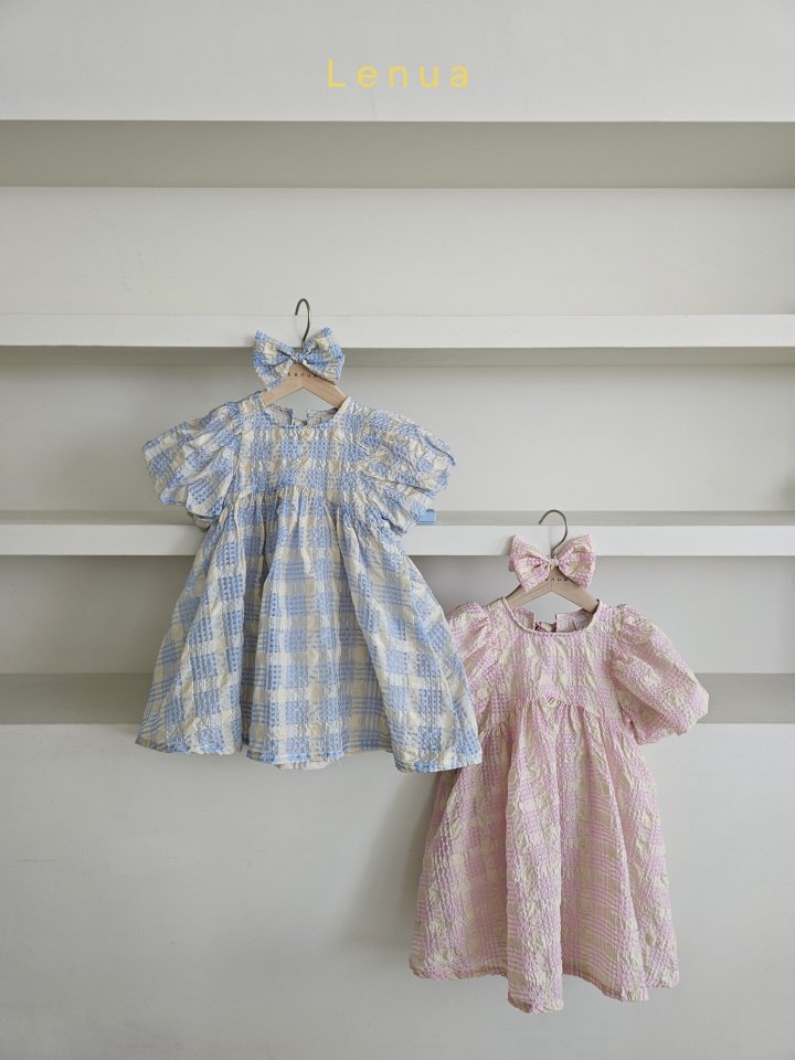 Lenua - Korean Children Fashion - #littlefashionista - Shine Check One-piece - 3