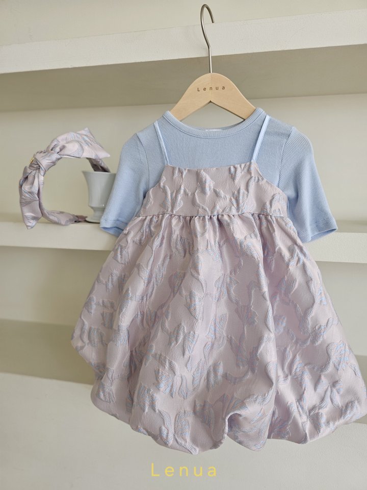 Lenua - Korean Children Fashion - #magicofchildhood - Ribbon Jacquard One-piece - 5