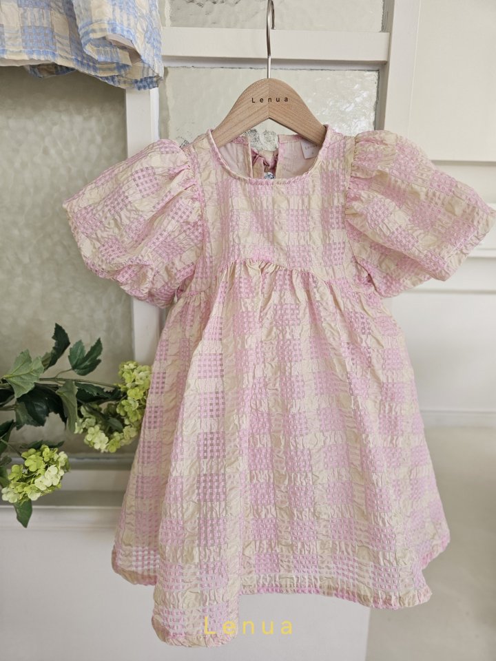 Lenua - Korean Children Fashion - #littlefashionista - Shine Check One-piece - 4