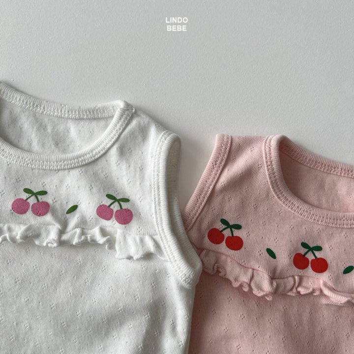 Lindo - Korean Baby Fashion - #babyoninstagram - Bebe Cherry Frill Bodysuit
