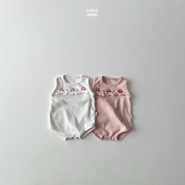 Lindo - Korean Baby Fashion - #babyootd - Bebe Cherry Frill Bodysuit - 2