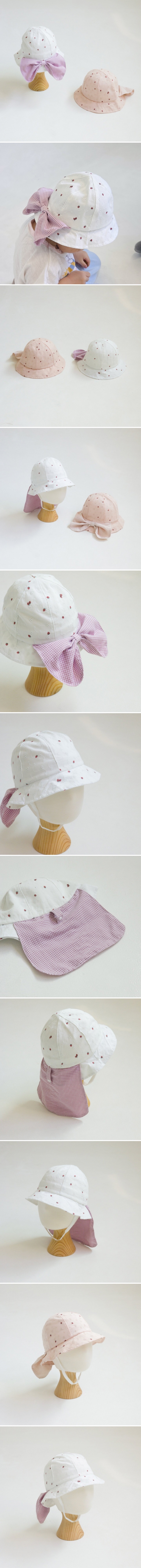 Little Hat - Korean Baby Fashion - #babyclothing - Strawberry Ribbon Flap Bucket Hat