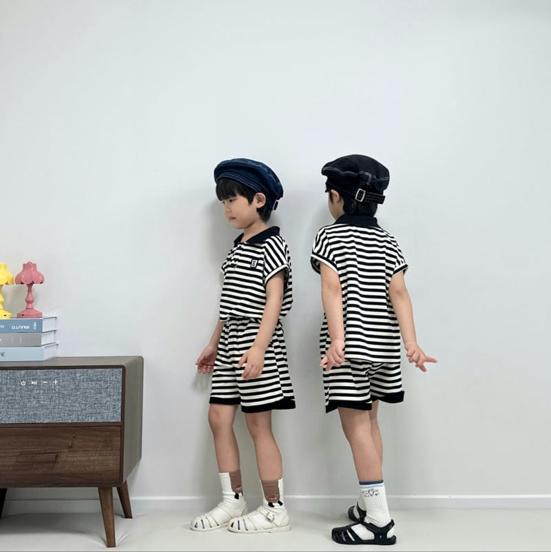 Little Rabbit - Korean Children Fashion - #fashionkids - Collar Stripe Set - 6