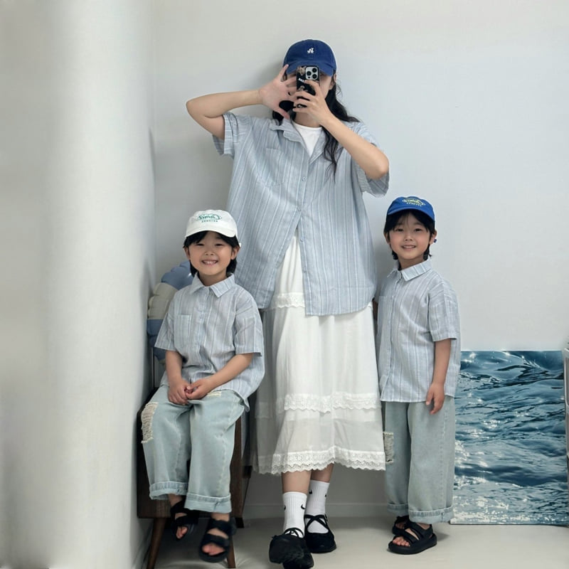 Little Rabbit - Korean Women Fashion - #momslook - Family Look Sky Shirt (Dad) - 6
