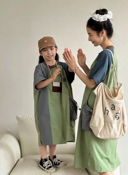 Little Rabbit - Korean Women Fashion - #momslook - Family Look Raglan One-piece (Mom) - 3