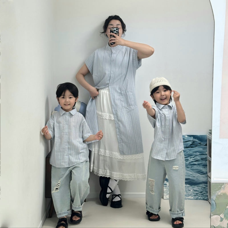 Little Rabbit - Korean Women Fashion - #womensfashion - Family Look Sky Shirt (Dad)