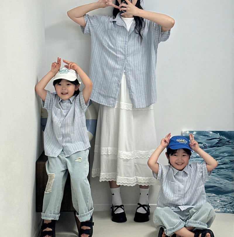 Little Rabbit - Korean Women Fashion - #womensfashion - Family Look Sky Shirt (Dad) - 5