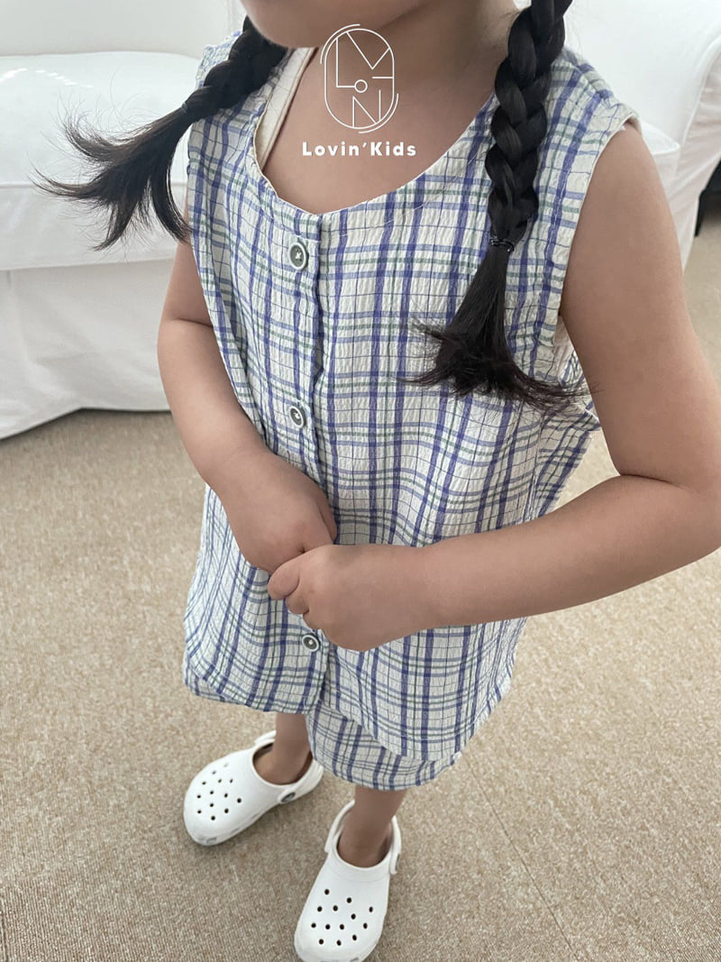 Lovin - Korean Baby Fashion - #babyfashion - Tour Check Sleeveless Top - 7