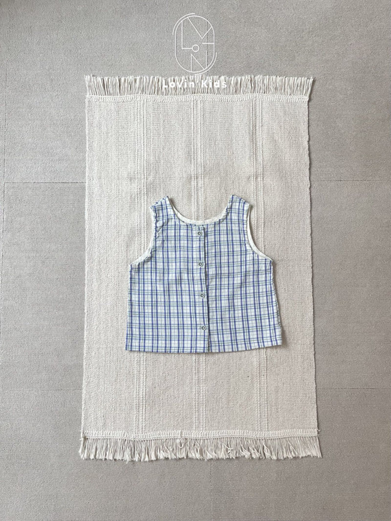 Lovin - Korean Baby Fashion - #babylifestyle - Tour Check Sleeveless Top - 10
