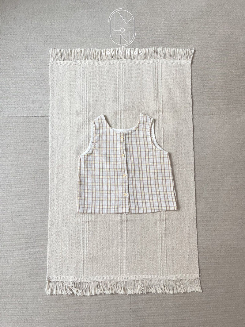 Lovin - Korean Baby Fashion - #babyoninstagram - Tour Check Sleeveless Top - 11