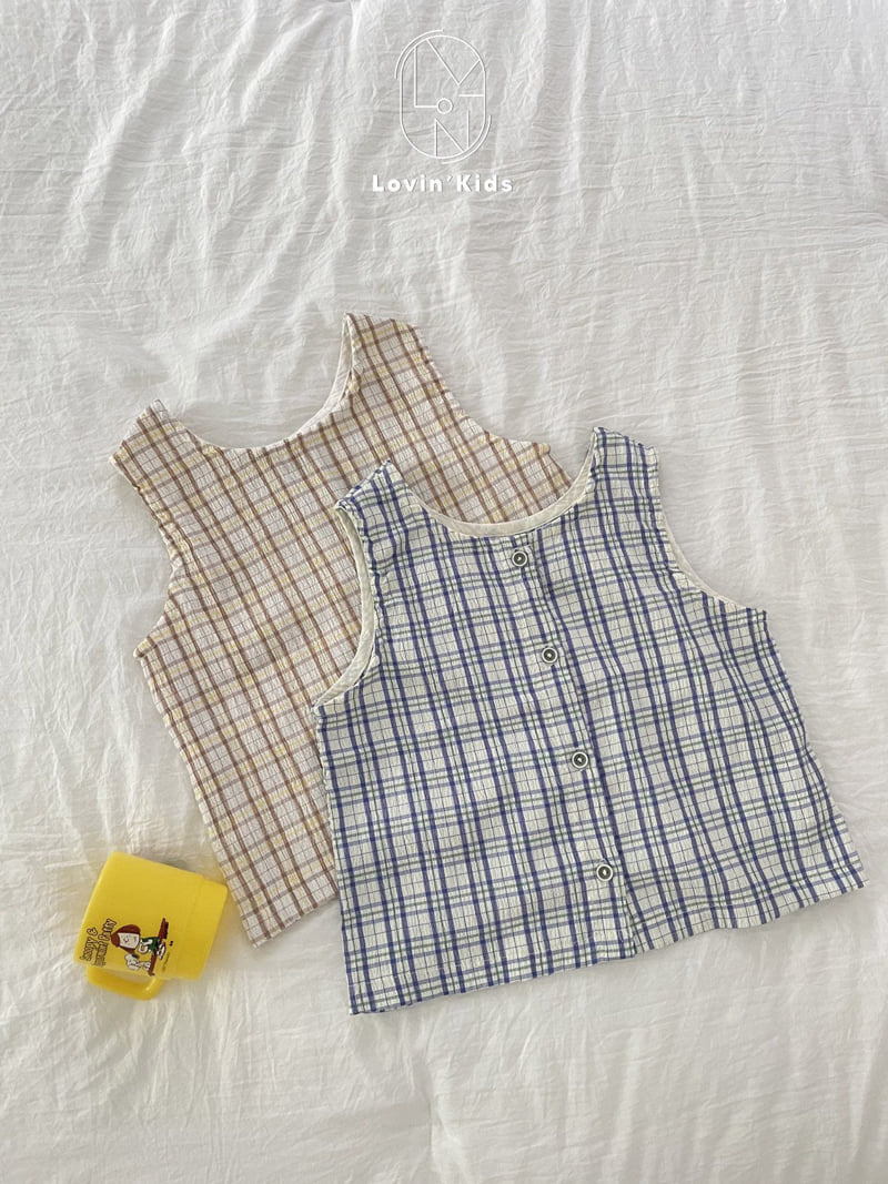 Lovin - Korean Baby Fashion - #onlinebabyboutique - Tour Check Sleeveless Top