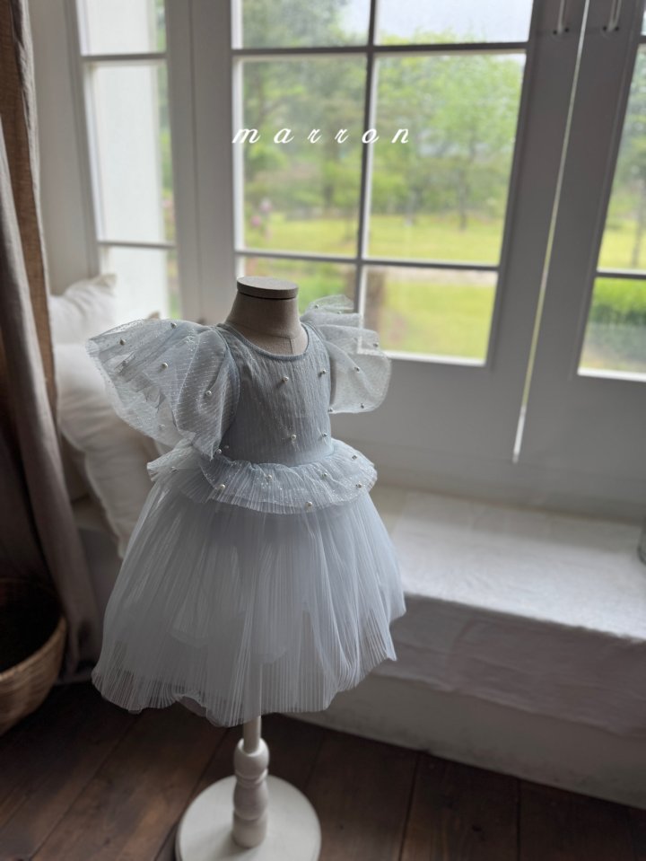 Marron - Korean Baby Fashion - #babyclothing - Pearl Dress - 2