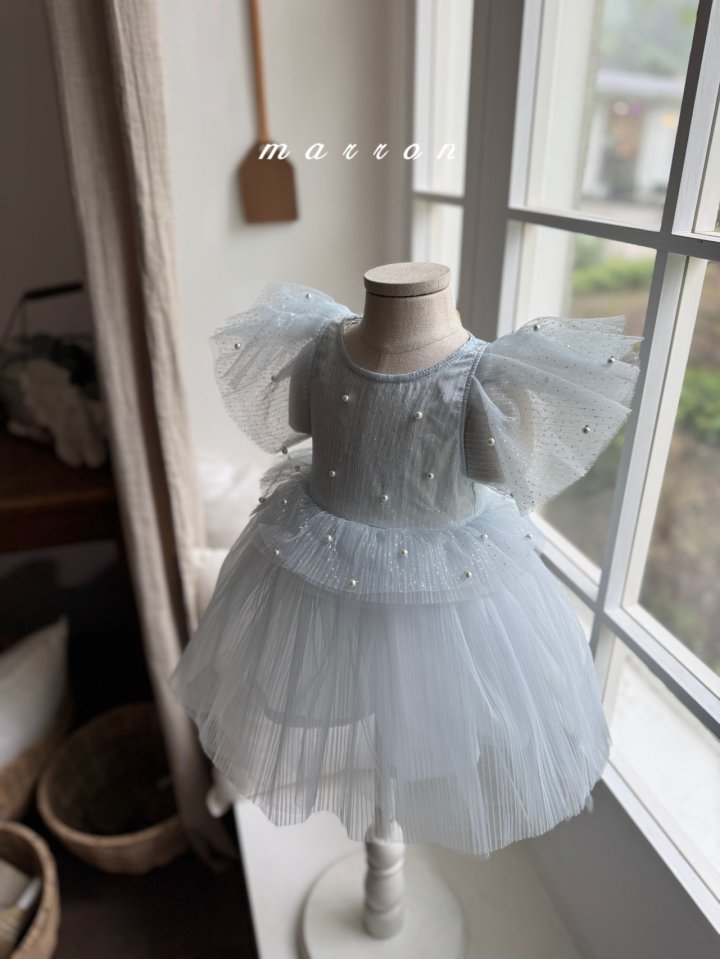 Marron - Korean Baby Fashion - #babyfashion - Pearl Dress - 3