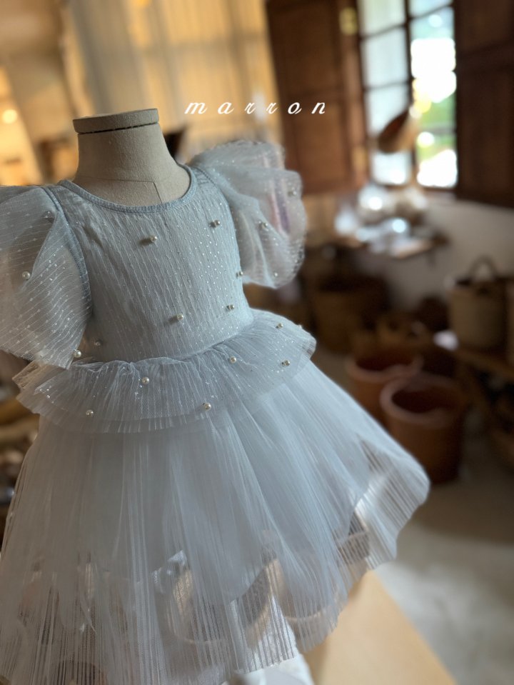 Marron - Korean Baby Fashion - #babyfashion - Pearl Dress - 4