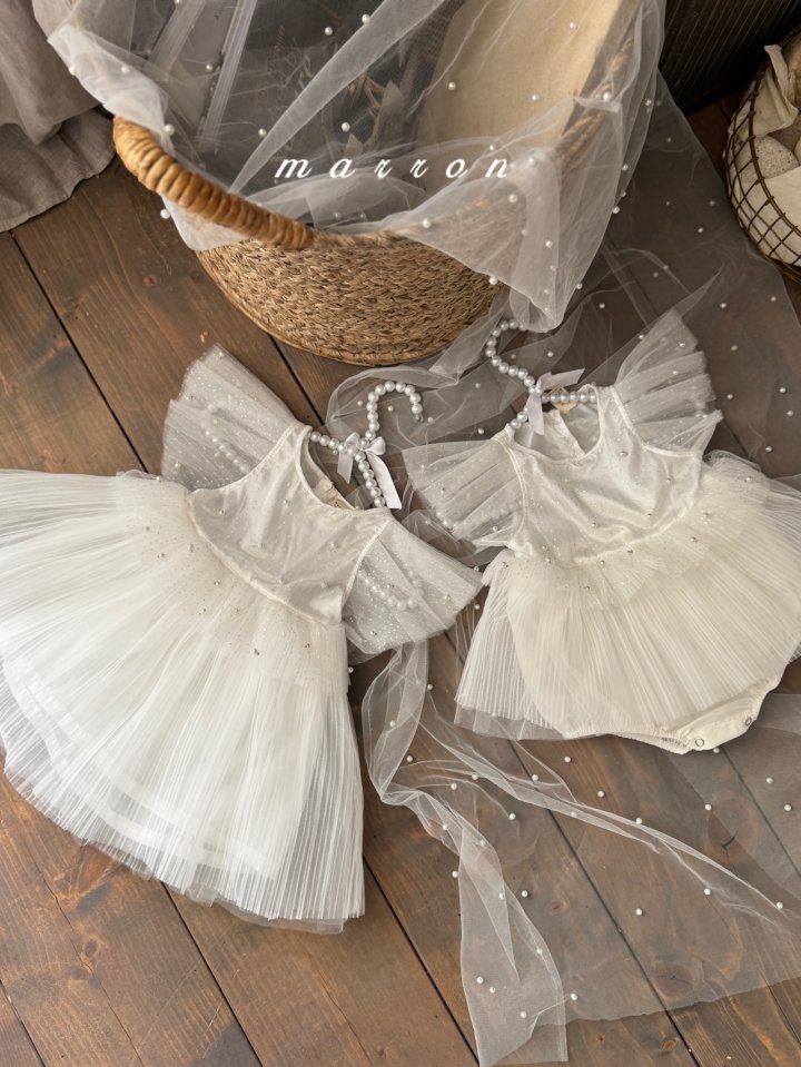 Marron - Korean Baby Fashion - #babyoninstagram - Pearl Dress - 7
